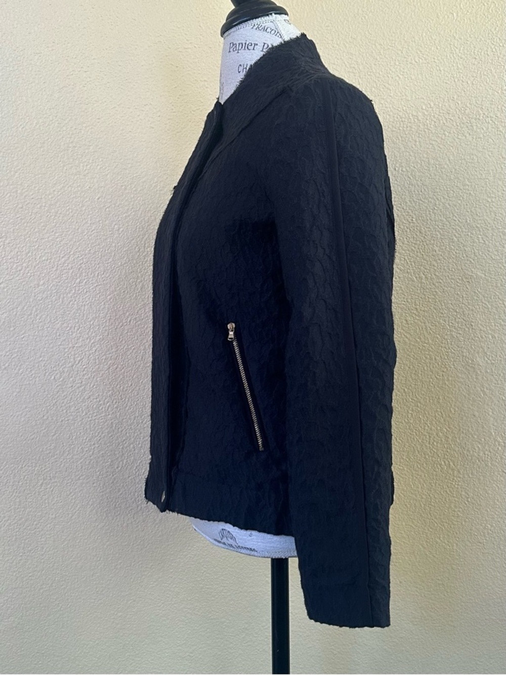 Zara Trafaluc (TRF) Black Textured Bomber Jacket Size XS Great Condition! - Picture 4 of 9